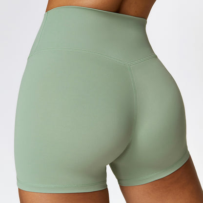 Damen-Yoga-Shorts (enger Sitz) – high waist mit Bauchweg-Effekt, formend & Po-liftend, ideal fürs Fitnessstudio, Laufen und Sport