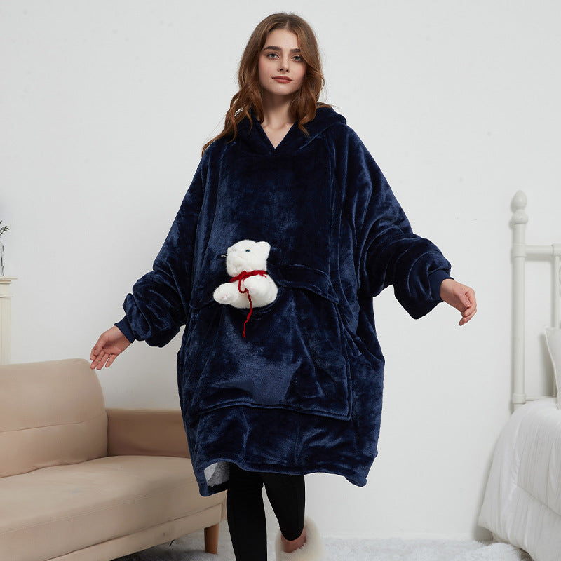 Tragbare USB Heizdecke mit Carbonfaser – Waschbare Heiz-Hoodie Decke für Winter