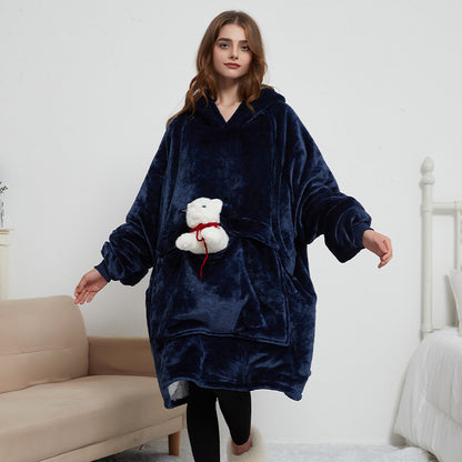 Tragbare USB Heizdecke mit Carbonfaser – Waschbare Heiz-Hoodie Decke für Winter