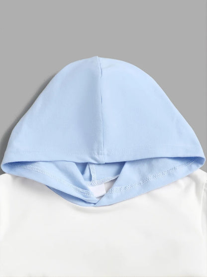 Kinder-Farbblock-Hoodie- und Hosen-Set.