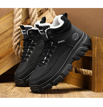 Herren Winter-Martin-Boots aus Wildleder – High-Top Workwear-Schuhe, trendy & vielseitig, mit dicker Sohle