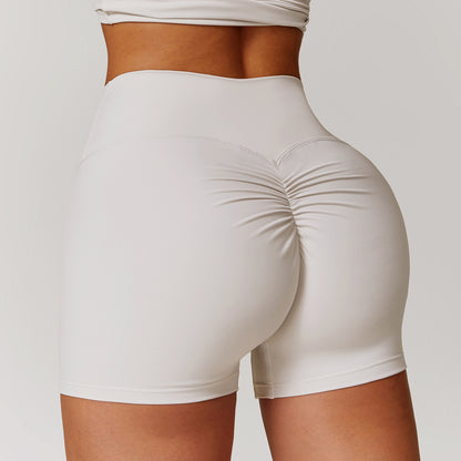 Gebürstete High-Waist Yoga-Shorts – bauchformend, Po-liftend (Peach-Effekt), eng anliegend, ideal zum Laufen & fürs Fitness-Training