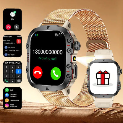 Smart Sports Outdoor Smartwatch / Fitness-Tracker H19 – mit Herzfrequenzmessung, Schrittzähler und Schlaftracking; Bluetooth-Anrufe, kompatibel mit iOS.