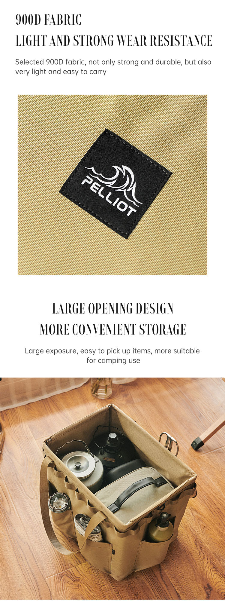 Outdoor-Camping Organizer-Box – tragbar, faltbar – Aufbewahrungstasche für Ausrüstung, Zelt & Camping-Besteck
