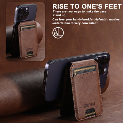 MagSafe-kompatibler Magnet-Kartenhalter – PU-Leder, Magnetring, für iPhone 15 Pro Max & Android