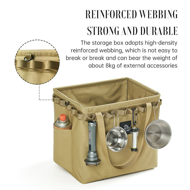 Outdoor-Camping Organizer-Box – tragbar, faltbar – Aufbewahrungstasche für Ausrüstung, Zelt & Camping-Besteck