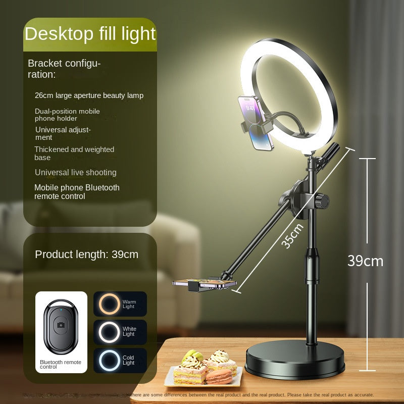 Overhead Smartphone-Stativ für Tischaufnahmen – Dual-Kamera Halterung mit LED-Fülllicht