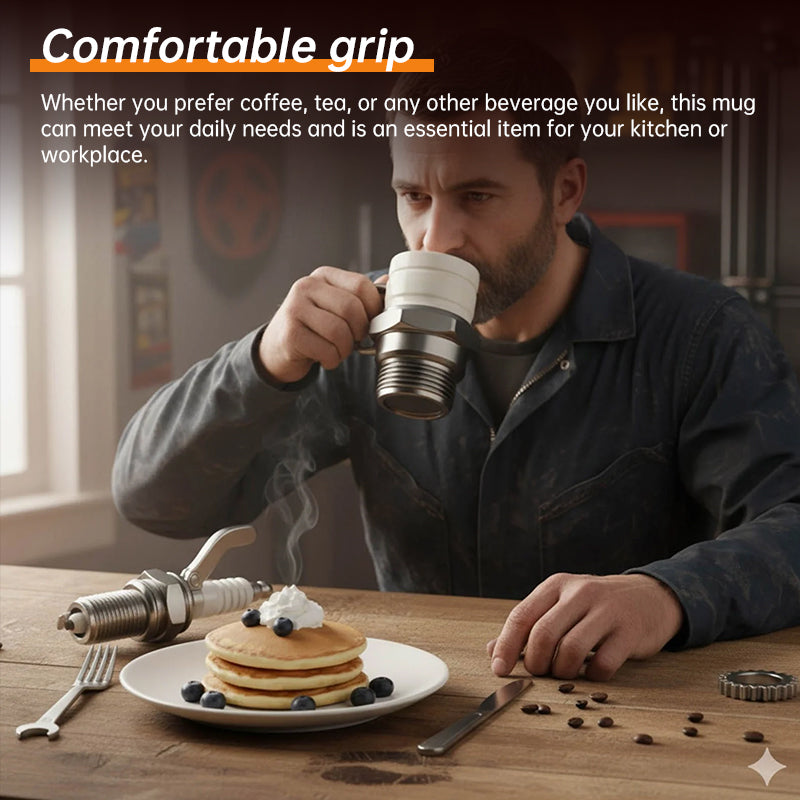 Start Your Engine – Zündkerzen-Becher – das ultimative Geschenk für Auto-Enthusiasten & Mechaniker; einzigartiger Sammler-Kaffeebecher.