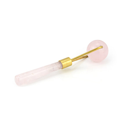 Natürlicher Rosenquarz-Gesichtsmassager aus Kristallstein – Jade-/Body-Massager, Derma-Roller, Skincare-Eisroller; Beauty-Tool zur Faltenreduzierung u