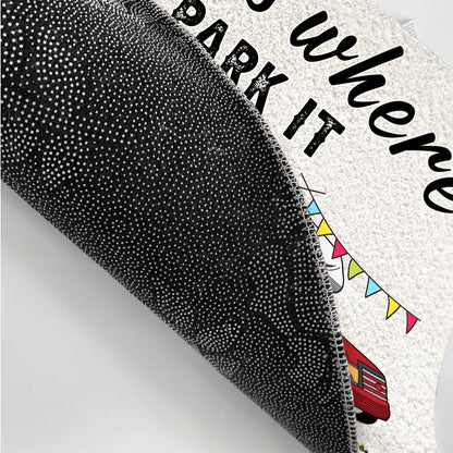 Home Is Where We Park It – You and Me and the Dogs“ – Geschenk für Camping-Fans – Personalisierte Fußmatte