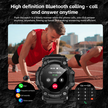 Outdoor-Sport-Smartwatch ATTACK GT – mit Bluetooth-Anruf, Kompass, Taschenlampe und Musikfunktion.