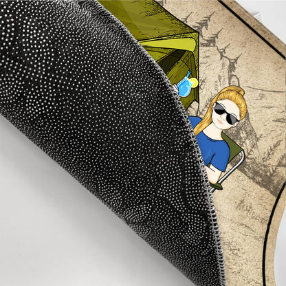 Zuhause ist, wo wir parken“ – Familiengeschenk für Paare, Ehemann & Ehefrau, Camping-Fans – Personalisierte Fußmatte